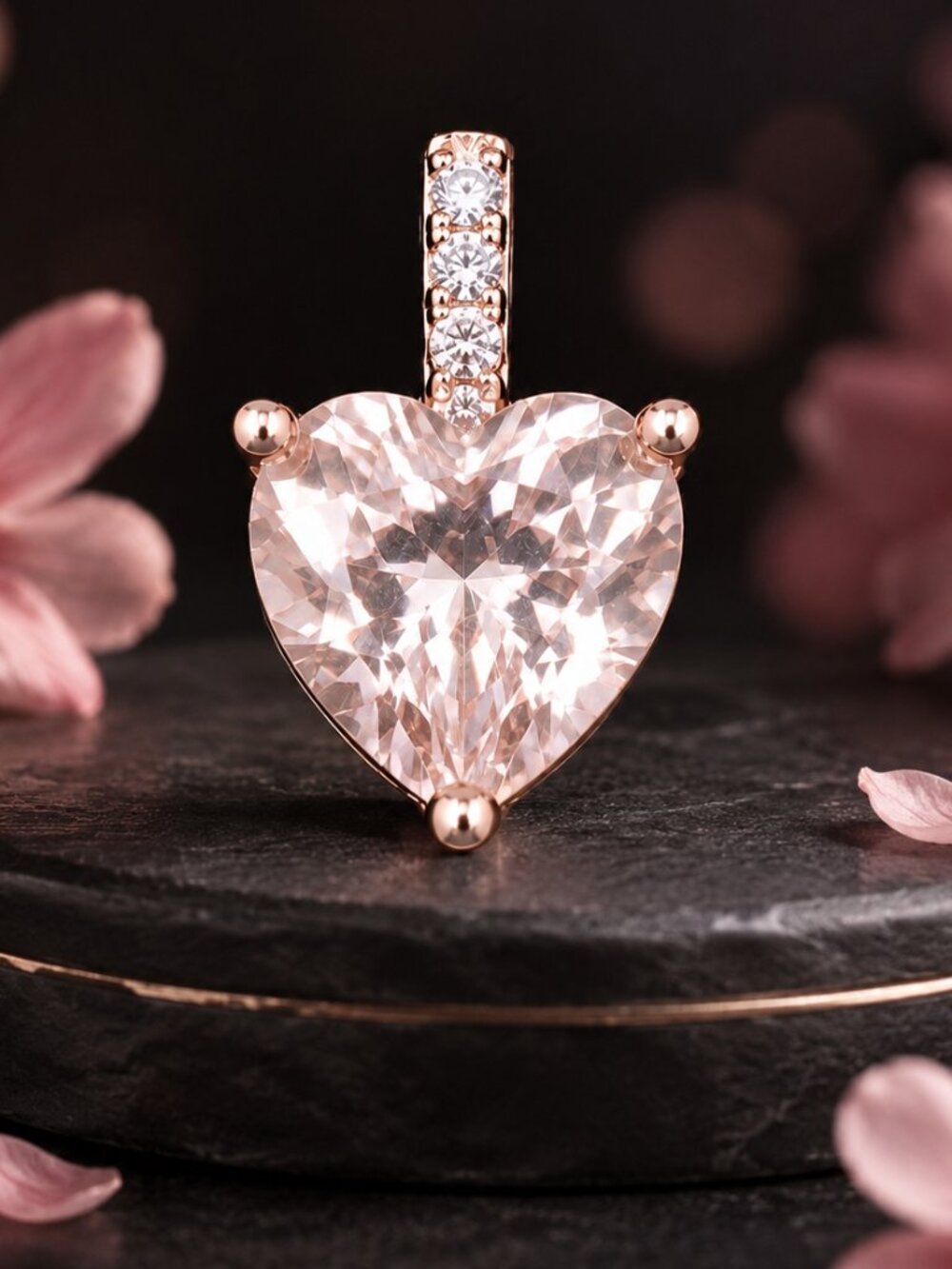 Blush Heart Morganite Pendant